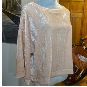 Cupcakes & Cashmere.  Creamy Pink, Velvety, Raglan Sleeve,  loose fit Blouse. M